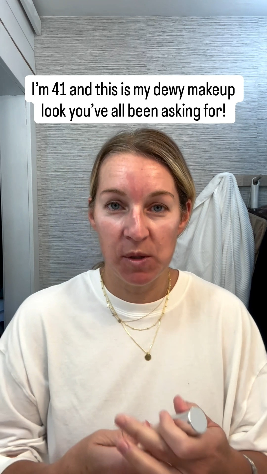 My dewy makeup look! 
Shade light medium foundation
220 light medium cool in the eye concealer. 
Sunlit 10 blush. Comment with questions! 
I didn’t show it here but I linked the eye shadow I use too. Flower child is the base and jet setter is the corner shade for low key daily wear. I’ll use one of the dark browns for a night out! 

#LTKBeauty #LTKOver40 #LTKFindsUnder50