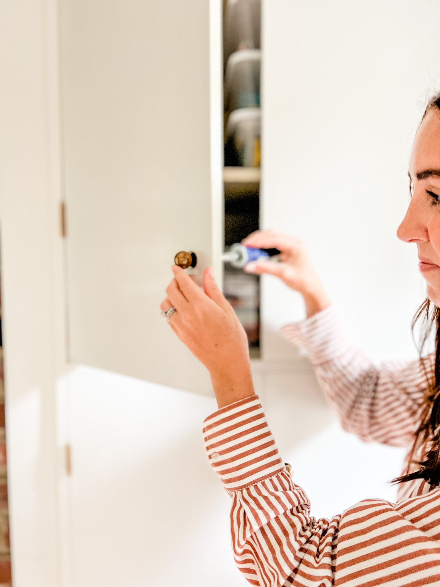 Early Amazon Black Friday deal! These are a great designer look for less. Only $3 a knob compared to $20 a knob. The quality is great in person. I’m so happy with how these turned out! My shirt from Anthropologie is 30% off once added to the cart too!

Interiors, cabinet pulls, brass knobs, drawer king, drawer handle, modern kitchen handles, modern knobs, home decor, Amazon home, Amazon must haves, Amazon finds, under $5, one inch round knobs, gold decor, antique brass decor, how to elevate your dresser, bathroom cabinetry, how to elevate cabinets 

#LTKhome #LTKsalealert #LTKCyberWeek