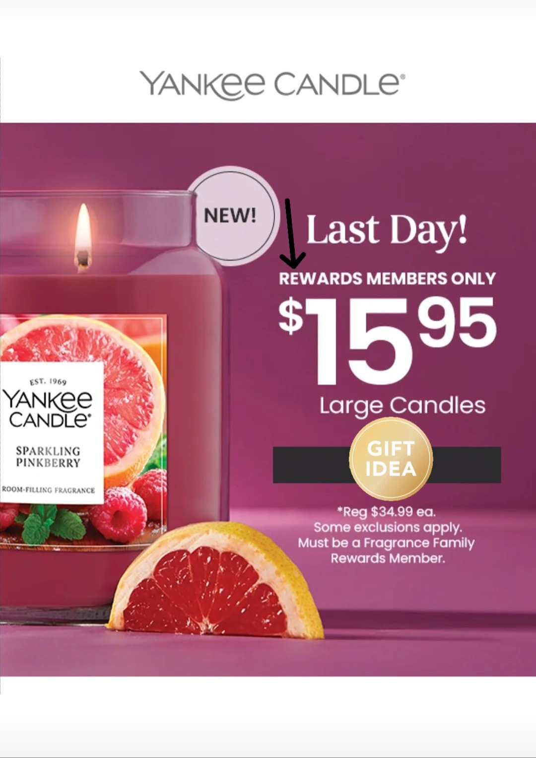 Last day for 15.95 Large candles at Yankee Candle for rewards members! 🕯️🍋🥥

#LTKHome #LTKSeasonal #LTKmomlife