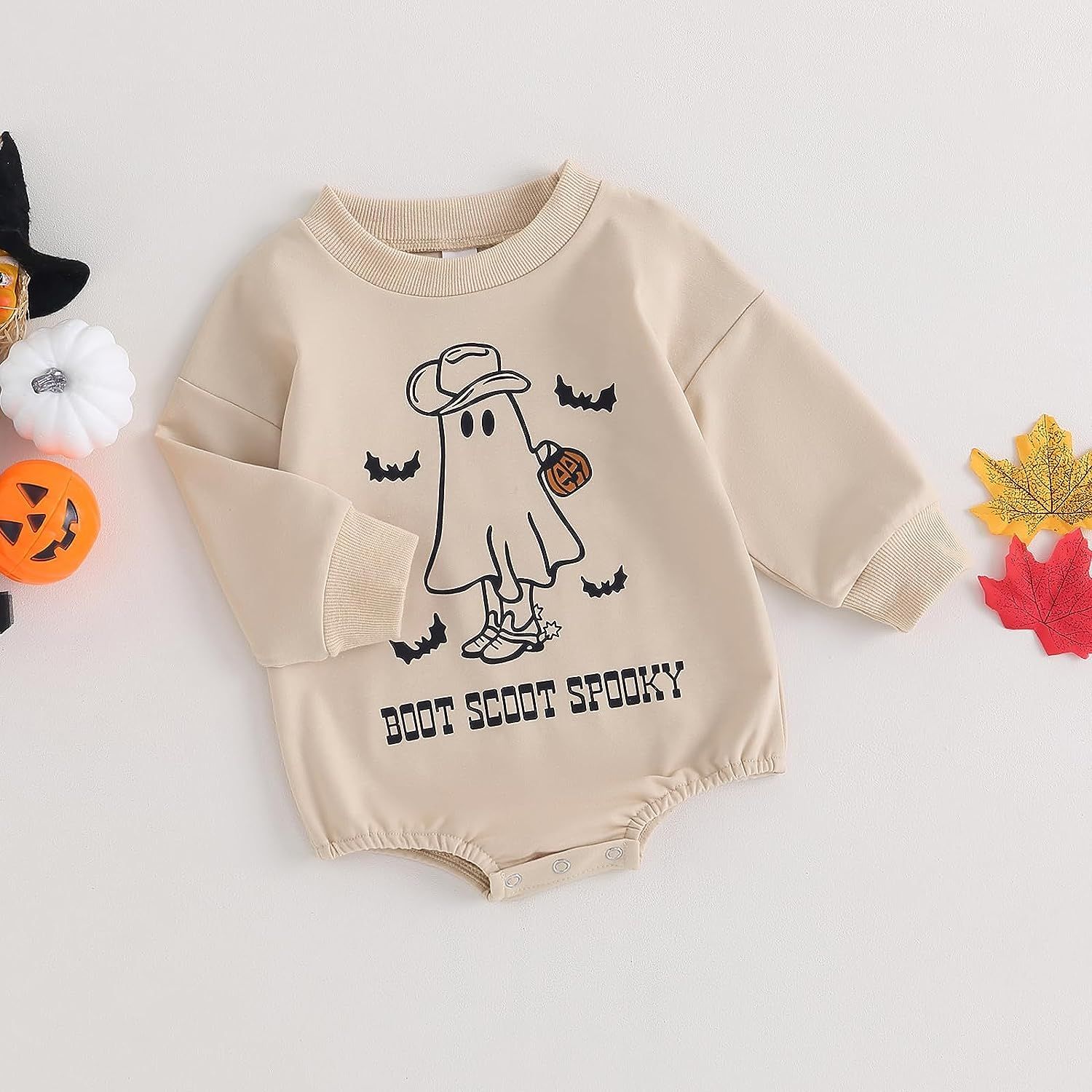 FYBITBO Halloween Baby Girl Boy Clothes Pumpkin Romper Sweatshirt Onesie Long Sleeve Bodysuit Top Fa | Amazon (US)