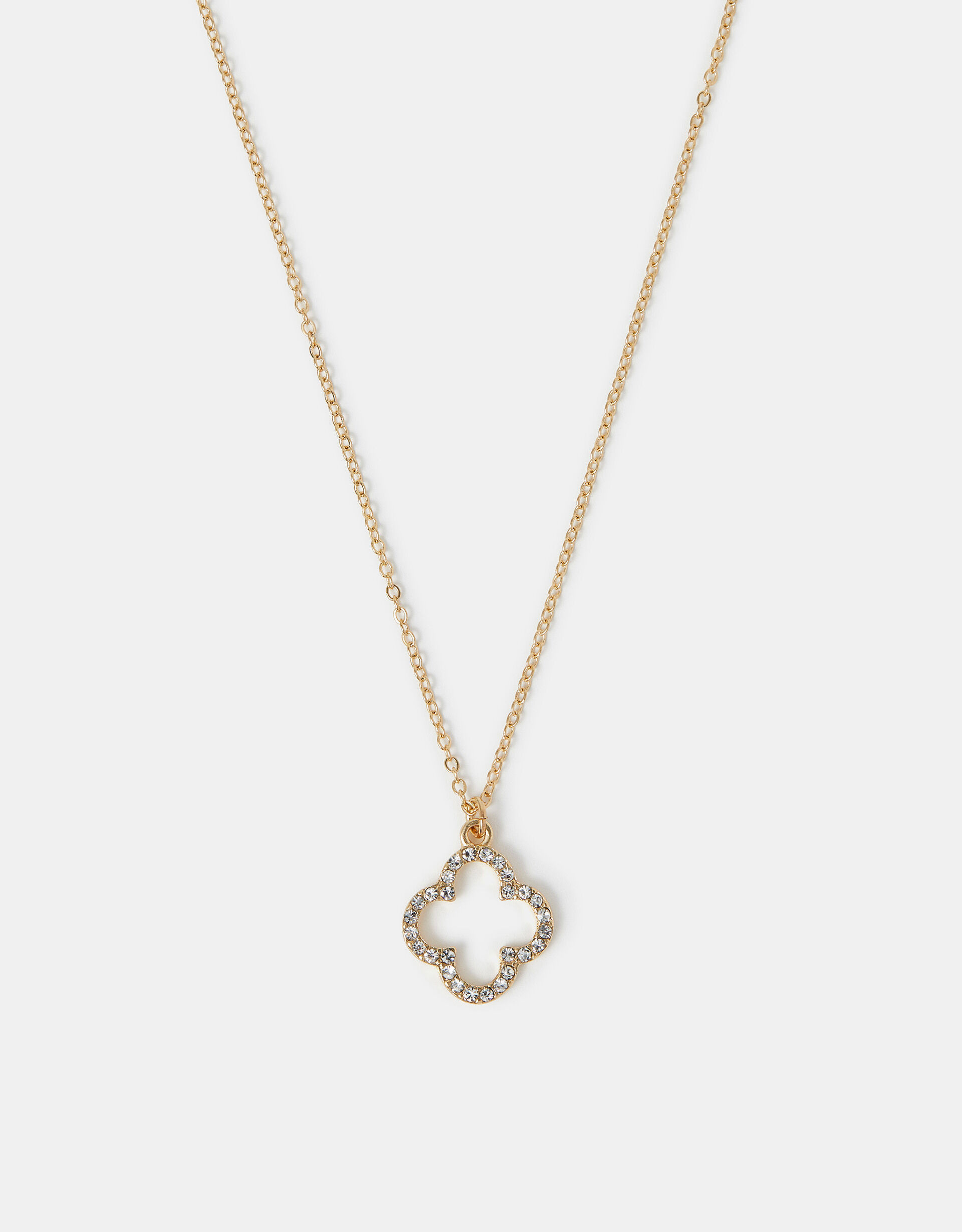 Pavé Cut Out Flora Pendant Necklace | Accessorize (Global)