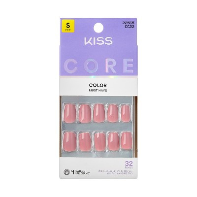 KISS Nails CORE Color Press-On Fake Nails - Short Squoval - Felicity - 35ct | Target