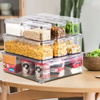 10 Pack Fridge Organizer Stackable With Lids For Storage For Food Drinks | Wayfair North America