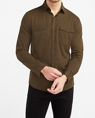 Slim Solid Soft Shirt | Express