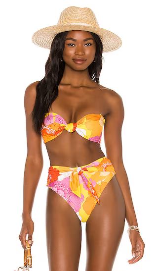 X REVOLVE Lucile Bikini Top in Yellow Funky Blooms | Revolve Clothing (Global)