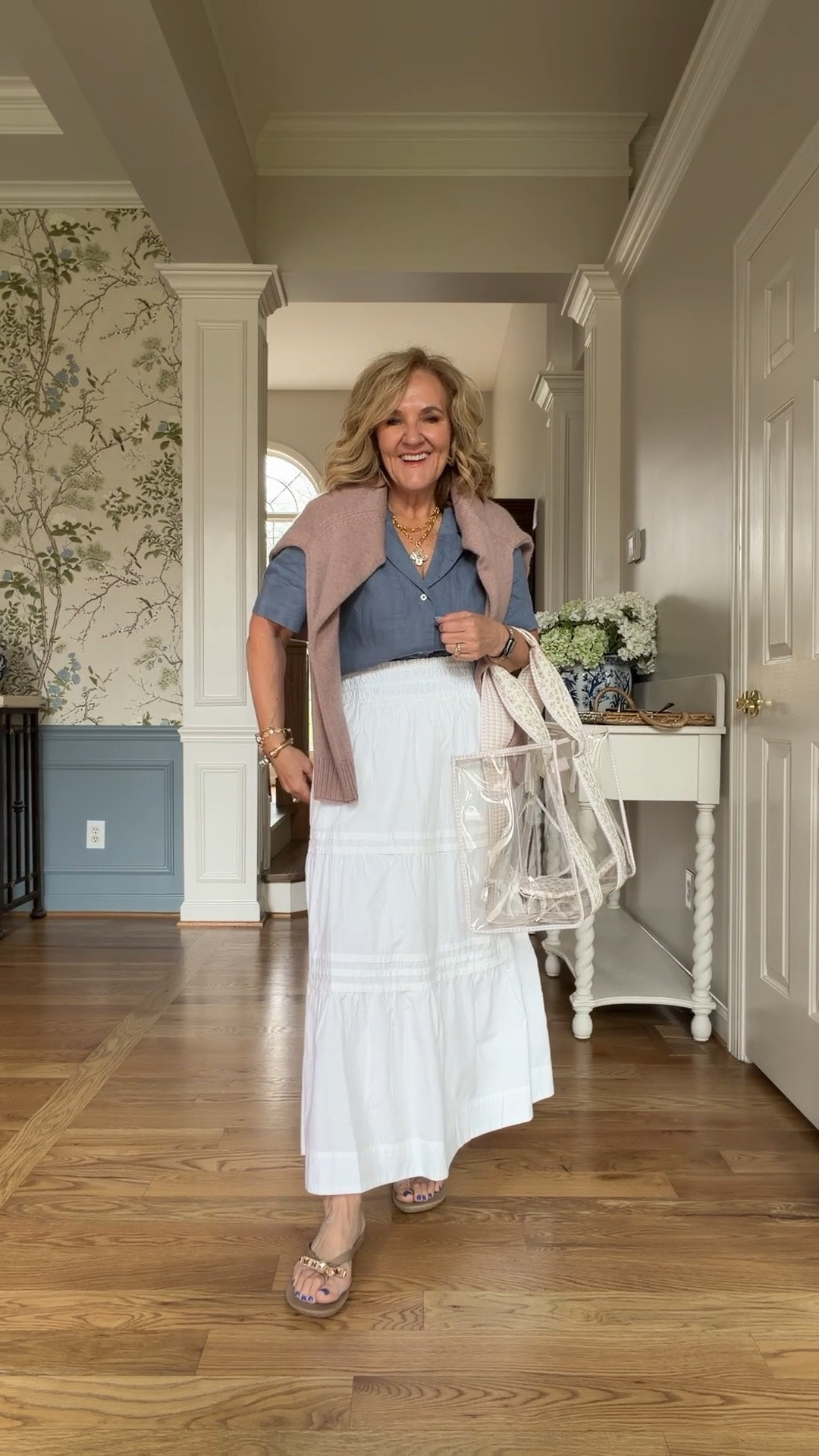 This is the quince skirt. 4 colors to choose from and can’t miss with any! I took a medium in all.
Linen top medium. Love cashmere in the summer too for over my shoulders. 

Vacation assets, spring outfit

#LTKOver40 #LTKTravel #LTKPetite

#LTKootd