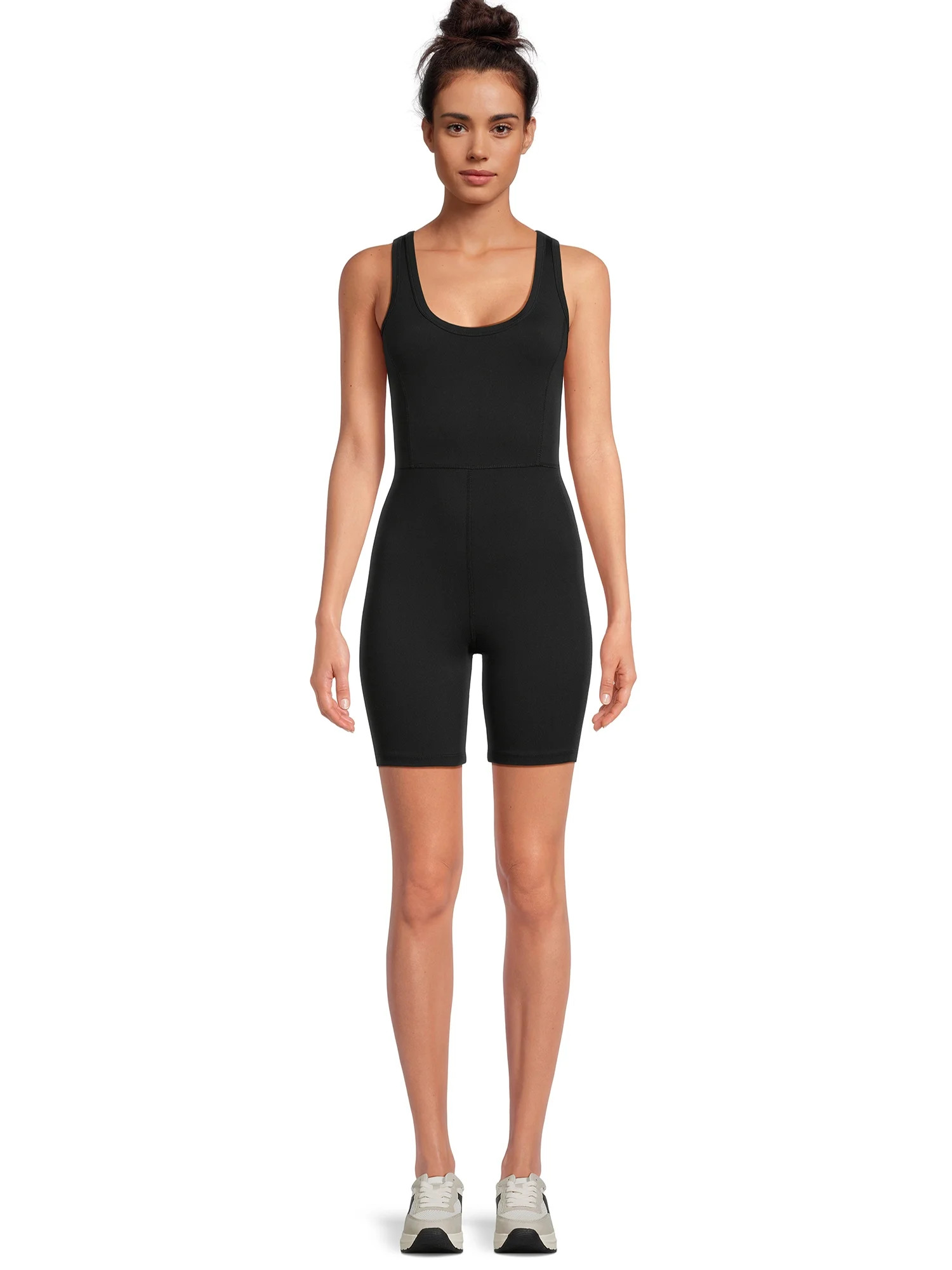 No Boundaries Juniors Sleeveless Scoop Neck Knit Romper, Sizes XS-XXXL | Walmart (US)