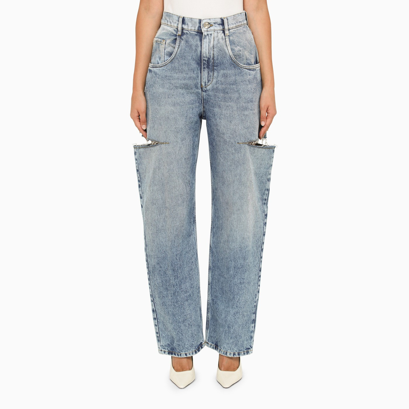 Blue jeans with cut-out | The Double F