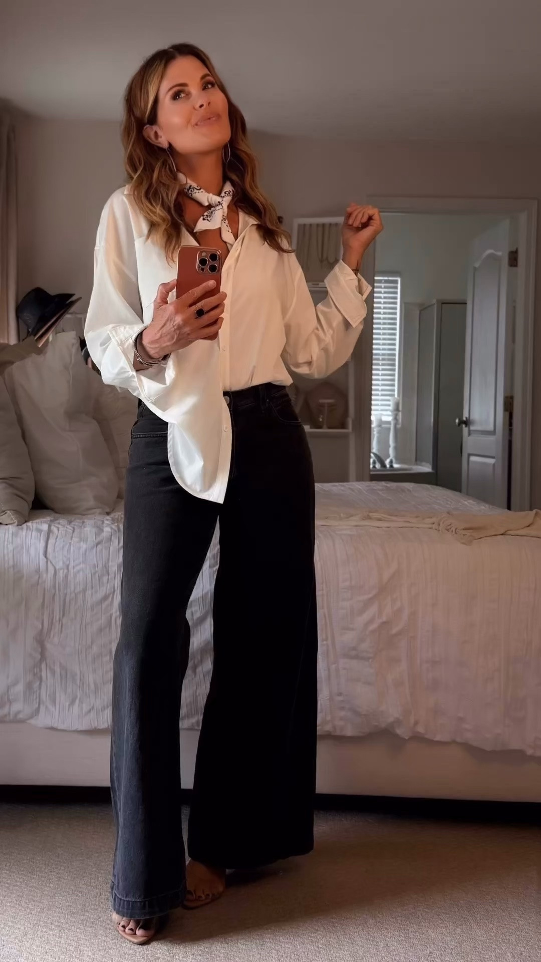 A bandana adds character, color, and that "I meant to do this" vibe." 

Jeans - tts//blouse - sized up to a medium so it’s oversized//heels - tts

#LTKdayinmylife #LTKOver40