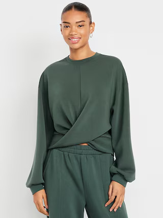 Bounce Fleece Twist-Front Top | Old Navy (US)