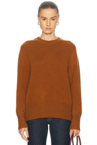 RENGGLI Oversized Crewneck Sweater in Saffron - Burnt Orange. Size L (also in M, S, XL, XS). | FWRD 