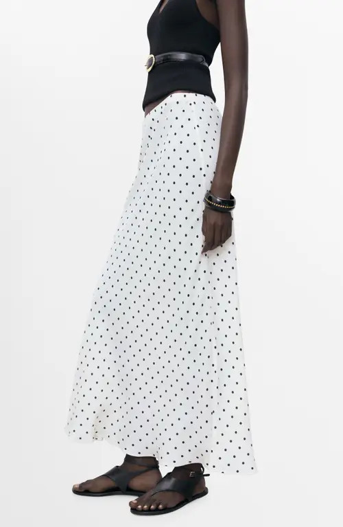 MANGO Polka Dot Maxi Skirt in Off White at Nordstrom, Size Xx-Small | Nordstrom