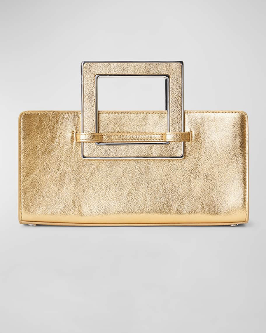 STAUD Shirley Metal Metallic Top-Handle Bag | Neiman Marcus