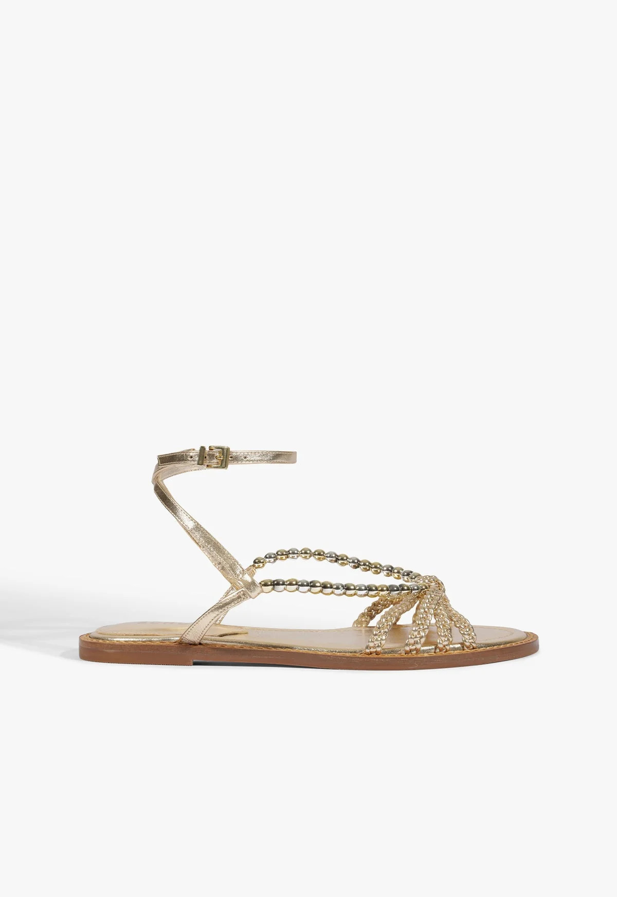 Adele Glam Gold Flat Flat Heel Sandal | Schutz (US)