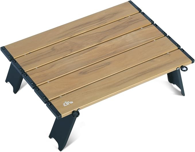 iClimb Ultralight Compact Mini Beach Picnic Folding Alu. Table with Carry Bag, Two Size (Nature -... | Amazon (US)