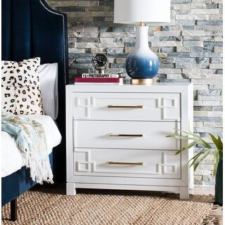 SAFAVIEH Raina 3 Drawer Chest - White / Gold | Bed Bath & Beyond
