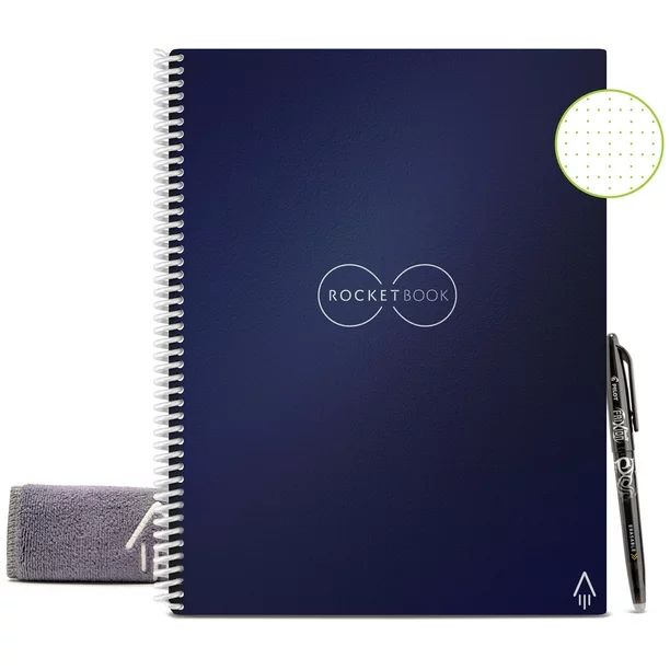 Rocketbook Core Smart Reusable Spiral Notebook, Dot-Grid, 32 Pages, 8.5" x 11", Blue - Walmart.co... | Walmart (US)
