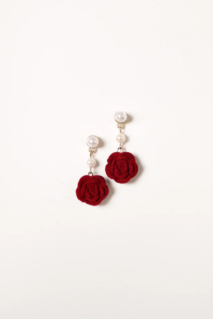 Gema Rose Earrings - Gold Red | Petal & Pup (US)