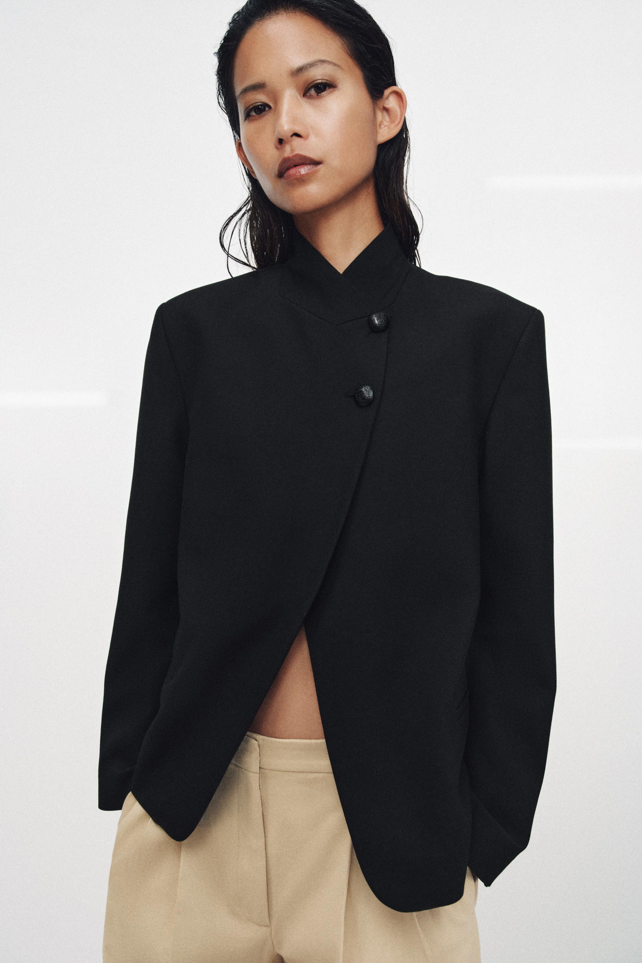 HIGH NECK BUTTONED BLAZER ZW COLLECTION | Zara UK