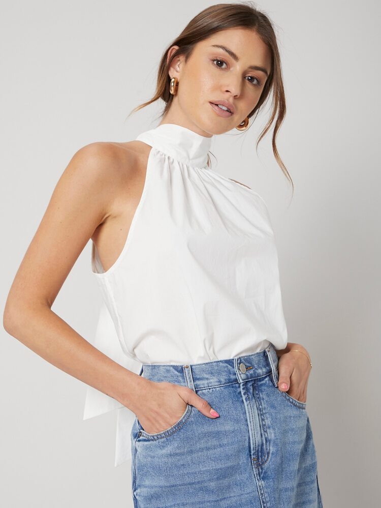 MOTF PREMIUM TIE BACK TOP | SHEIN