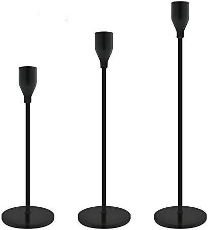 Amazon.com: Taper Candle Holders Black Table Decorative Candlestick Holder for Wedding Dinning Pa... | Amazon (US)