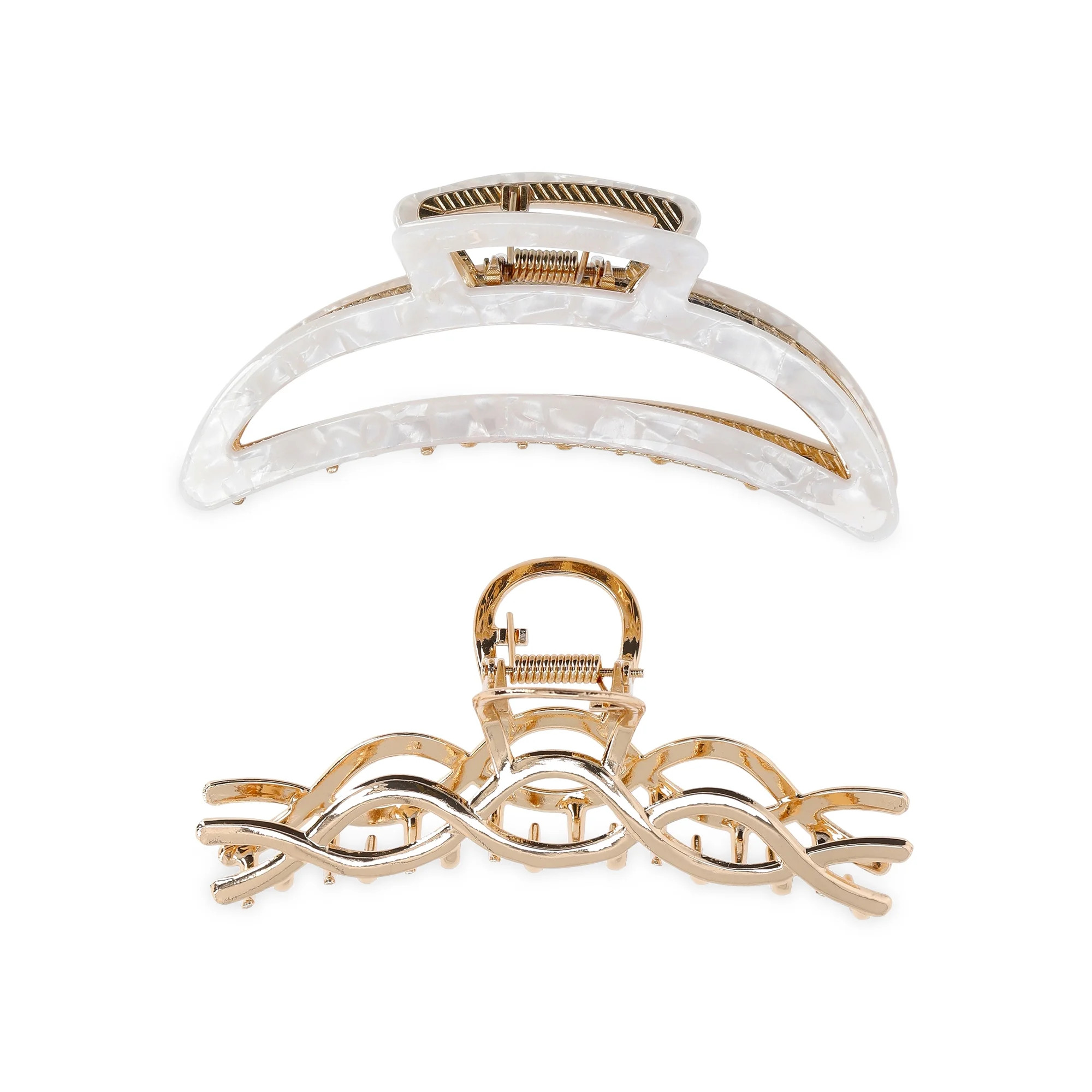 Time and Tru Women's Hair Claw Clips, 2-Pack | Walmart (US)