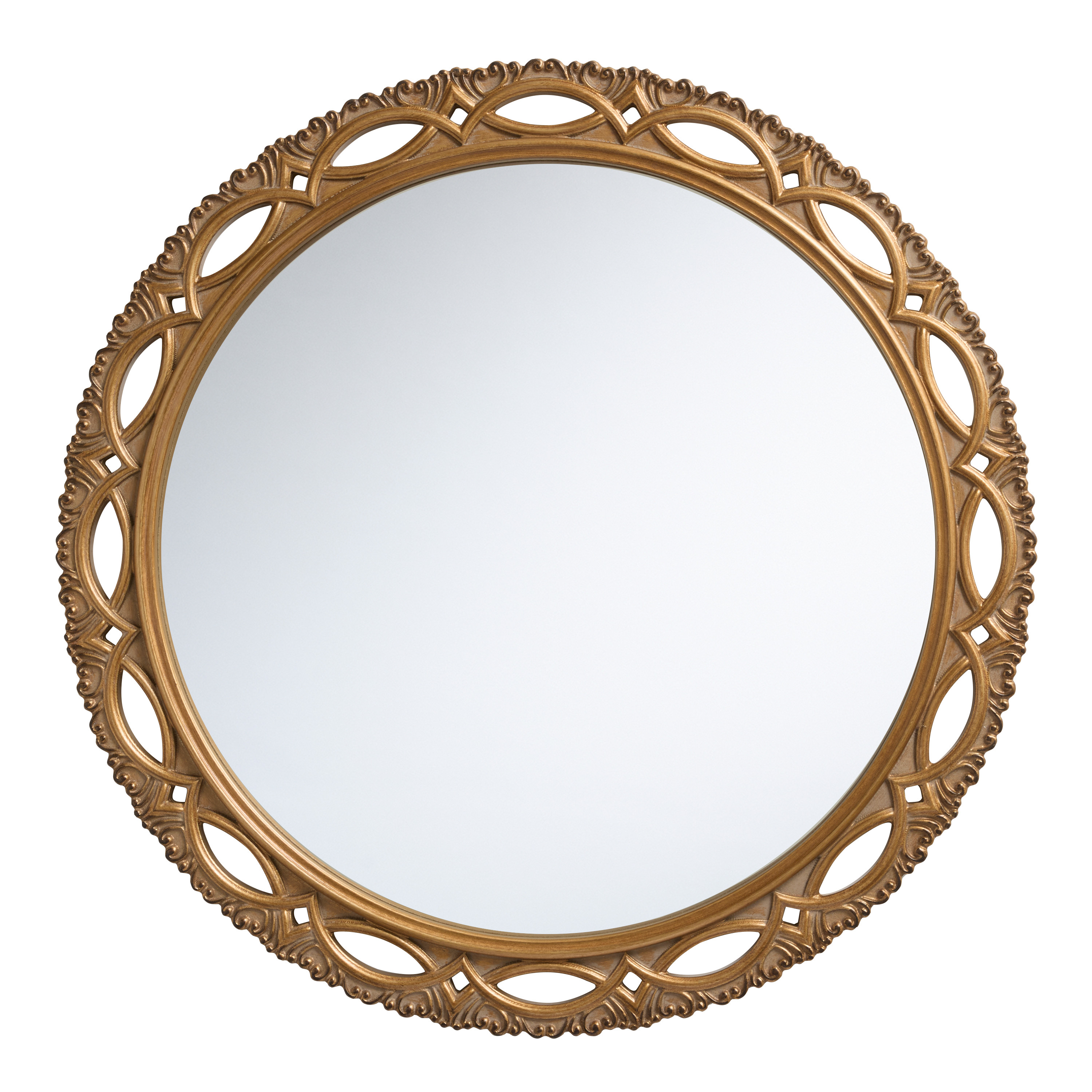 Round Antique Gold Ornate Vintage Cutout Wall Mirror | World Market