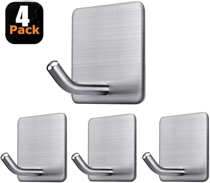 Adhesive Hooks Heavy Duty Wall Hooks Hangers Stick on Towel Hooks for Hanging Bathroom Kitchen Ho... | Amazon (US)