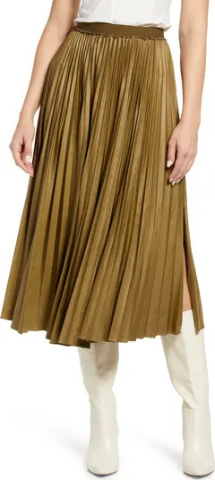 Halogen® Pleated Faux Leather Maxi Skirt | Nordstrom | Nordstrom