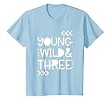 Kids Wild Young & Three 3rd Birthday 3 Years Old Children Toddler T-Shirt | Amazon (US)