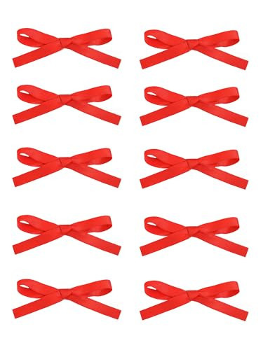 Ayesha Red Coquette Bows Clips - 10PCS Mini Hair Ribbons and Claw Clips for Women, Girls, Toddlers with Thick or Fine Hair | Amazon (US)