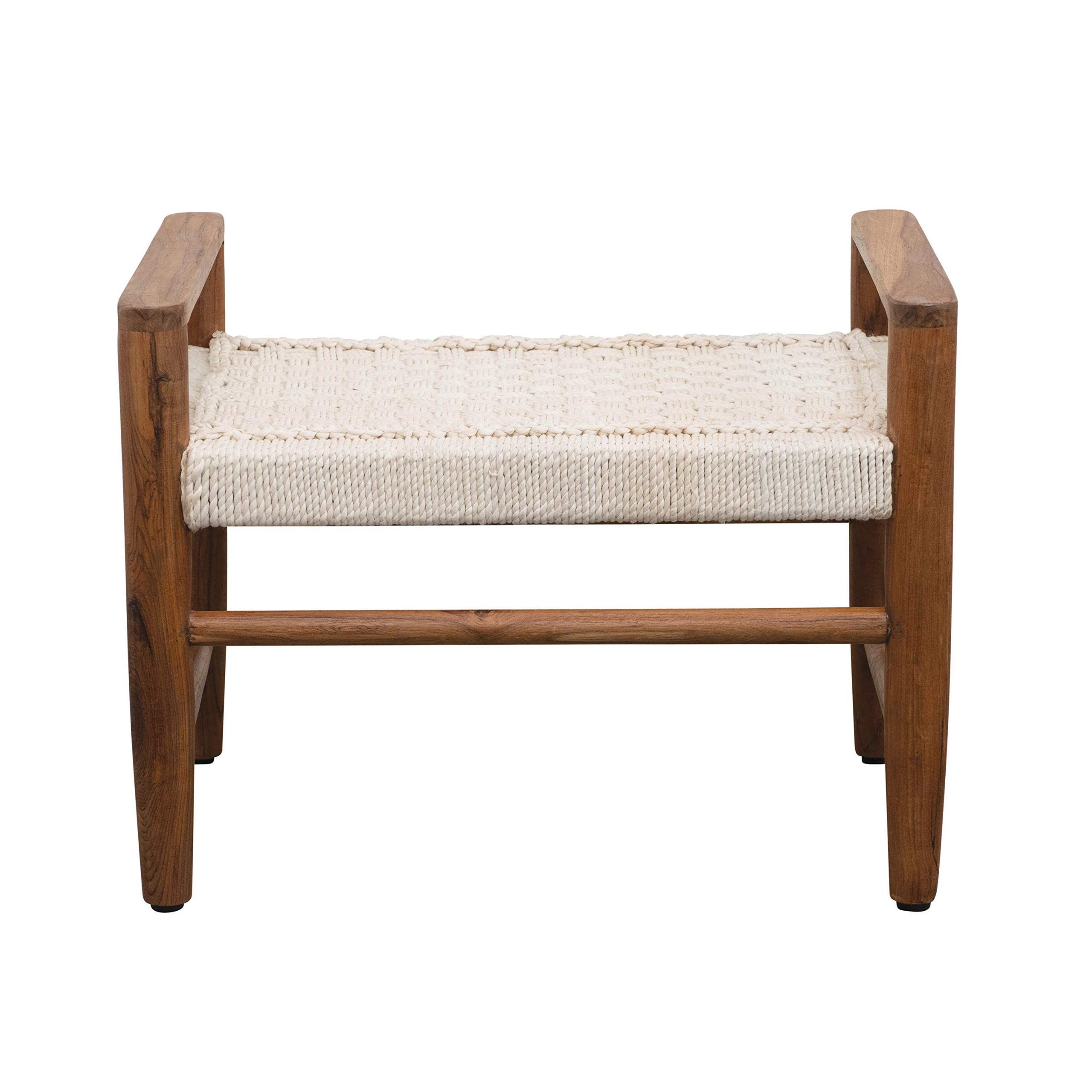 Bloomingville Teak Wood & Hand-Woven Cotton Rope, Natural Bench | Amazon (US)