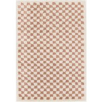 Old Pink And Cream Checkerboard Interior Rug | Debenhams UK