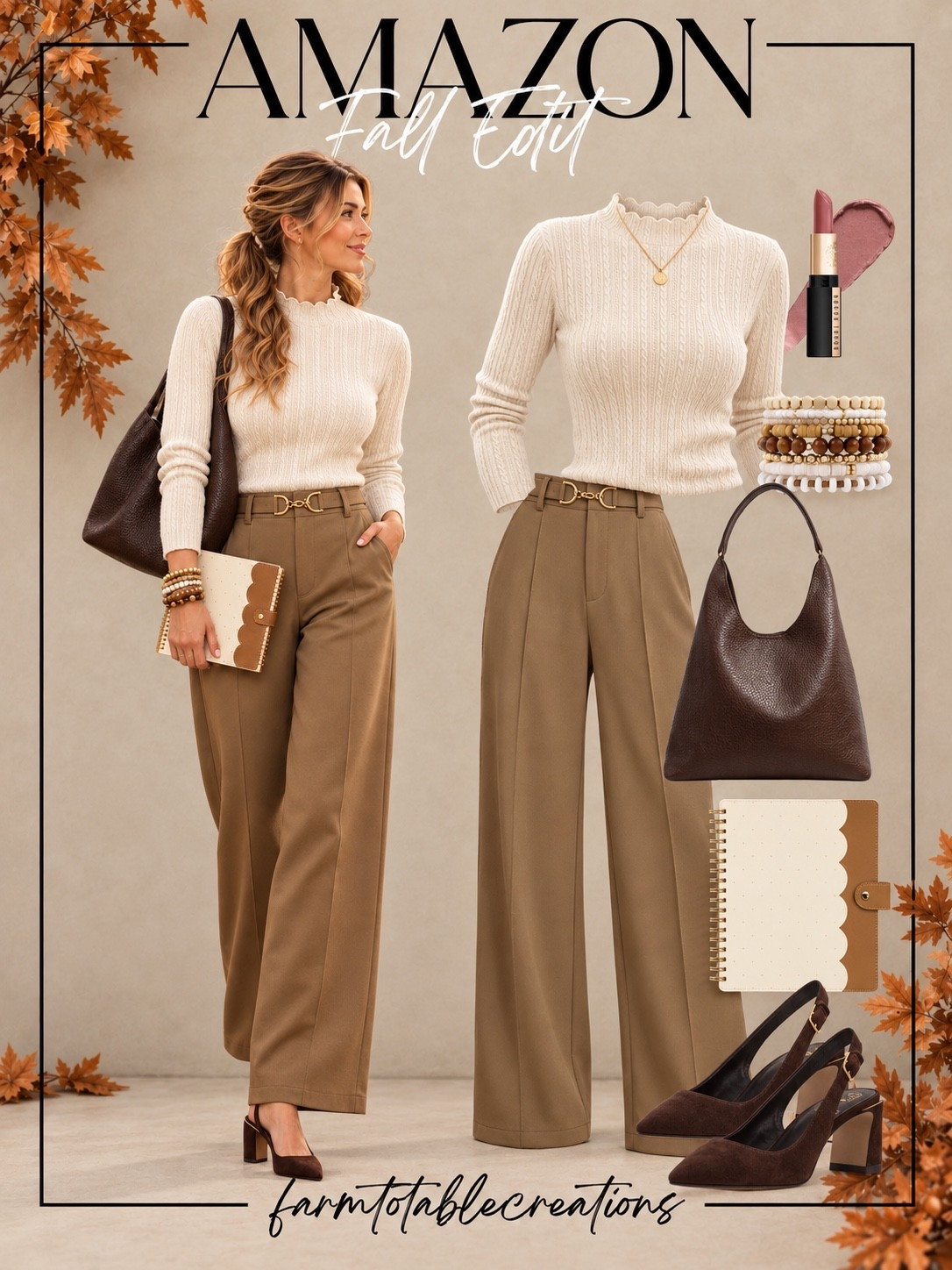 Amazon Fall Fashion Finds | Chic & Classy Everyday Style 🤎🍂

Effortlessly polished with a touch of cozy fall elegance! ✨ These Amazon fashion finds are perfect for creating a timeless, sophisticated look without sacrificing comfort. I’m loving the delicate ivory cable-knit sweater paired with tailored camel trousers, rich chocolate brown accessories, and classic slingback heels. The warm neutral tones make this outfit an absolute fall wardrobe staple!

Whether you’re heading to the office, enjoying a lunch date, attending a meeting, or dressing up for a day out, this outfit is the perfect blend of classy and comfortable. Add a chic shoulder bag, layered bracelets, and a pretty fall lip color for an effortlessly put-together look. These versatile pieces are perfect for mixing and matching all season long! 🤎

Follow @farmtotablecreations on Instagram for more cozy home finds and trending decor.

#LTKStyle #LTKFashion #AmazonFashion #AmazonFinds #AmazonStyle #FallFashion #FallOutfitIdeas #ClassyOutfits #OfficeOutfit #WorkwearStyle #BusinessCasual #NeutralStyle #FallWardrobe #AffordableFashion #ChicStyle #OldMoneyAesthetic #EverydayElegance #FallStyle #DesignerInspired #LTKFinds