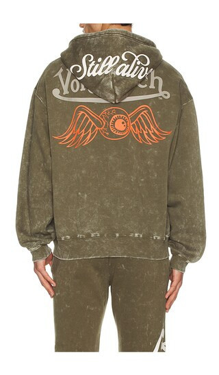 Von Dutch Oversized Zip Hoodie in Green. - size XL/1X | Revolve Clothing (Global)