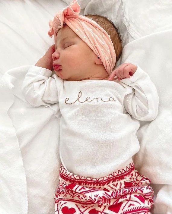 CUSTOM MINIMALIST BABY Onesie Custom Hand Embroidered Baby | Etsy | Etsy (US)