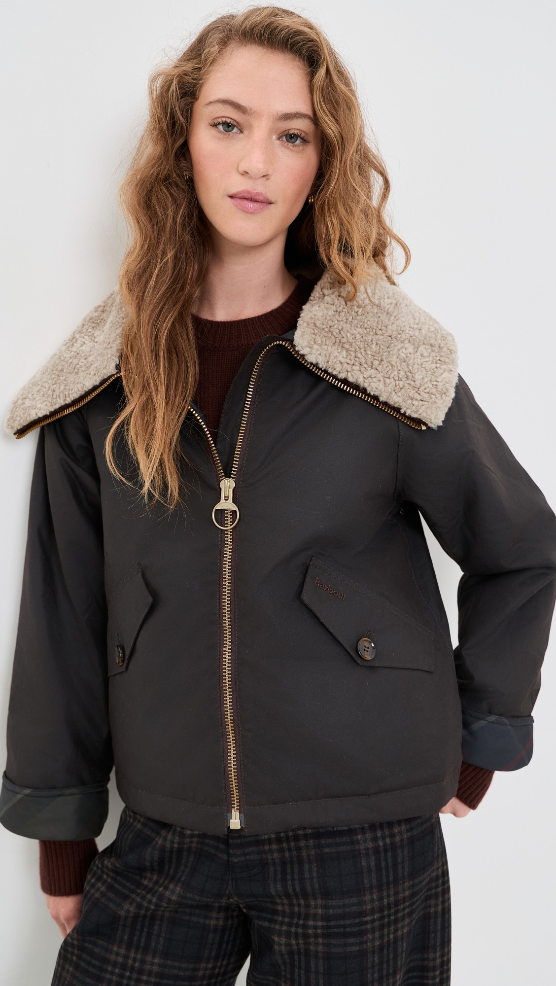 Barbour Mary Wax Jacket Rustic/Shadow Classic 14 | Shopbop