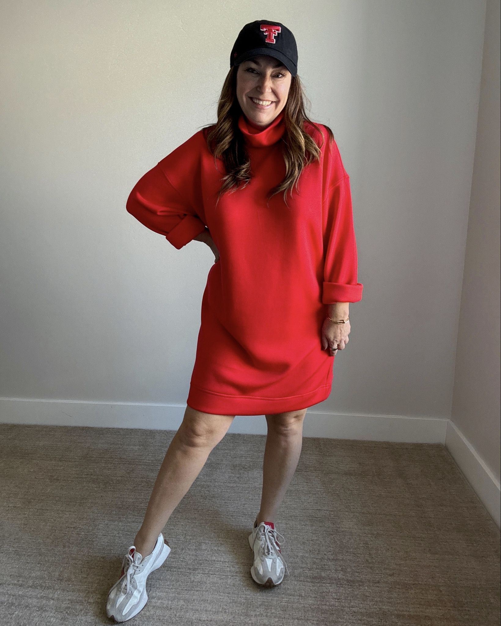 @soanx Air Essential TurtleNeck Red Dress #spanxpartner #spanxesssentials #redoutfit 

 

#LTKHoliday #LTKActive #LTKMidsize