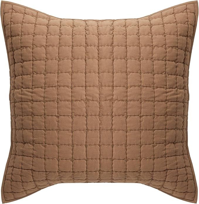 Nate Home by Nate Berkus All-Season Decorative Cotton Quilted Euro Pillow Sham, Comfortable Textu... | Amazon (US)