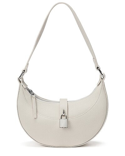 Sleek Crescent Leather Shoulder Bag | Gilt & Gilt City