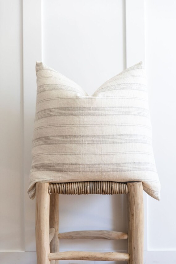 Striped Linen Pillow Cover - Etsy | Etsy (US)