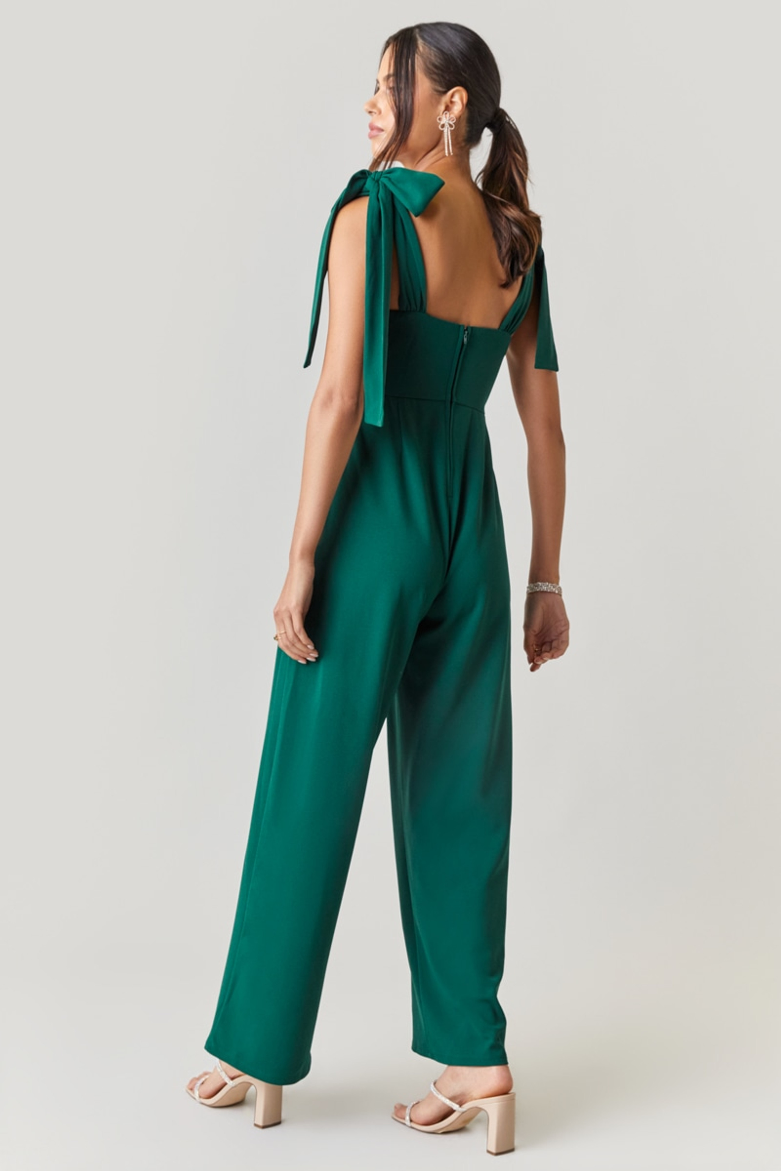 Alani Scuba Tie Strap Jumpsuit | Francesca's