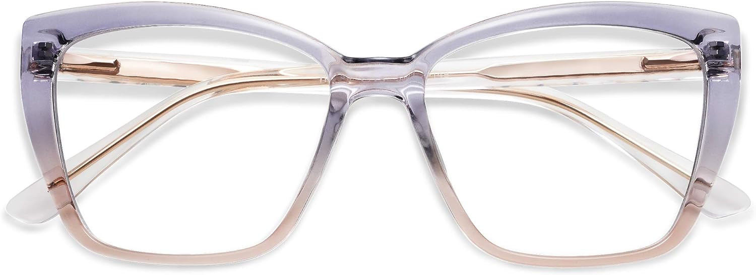 AMOMOMA Trendy TR90 Oversized Blue Light Reading Glasses Women,Stylish Square Cat Eye Glasses AM6031 | Amazon (US)