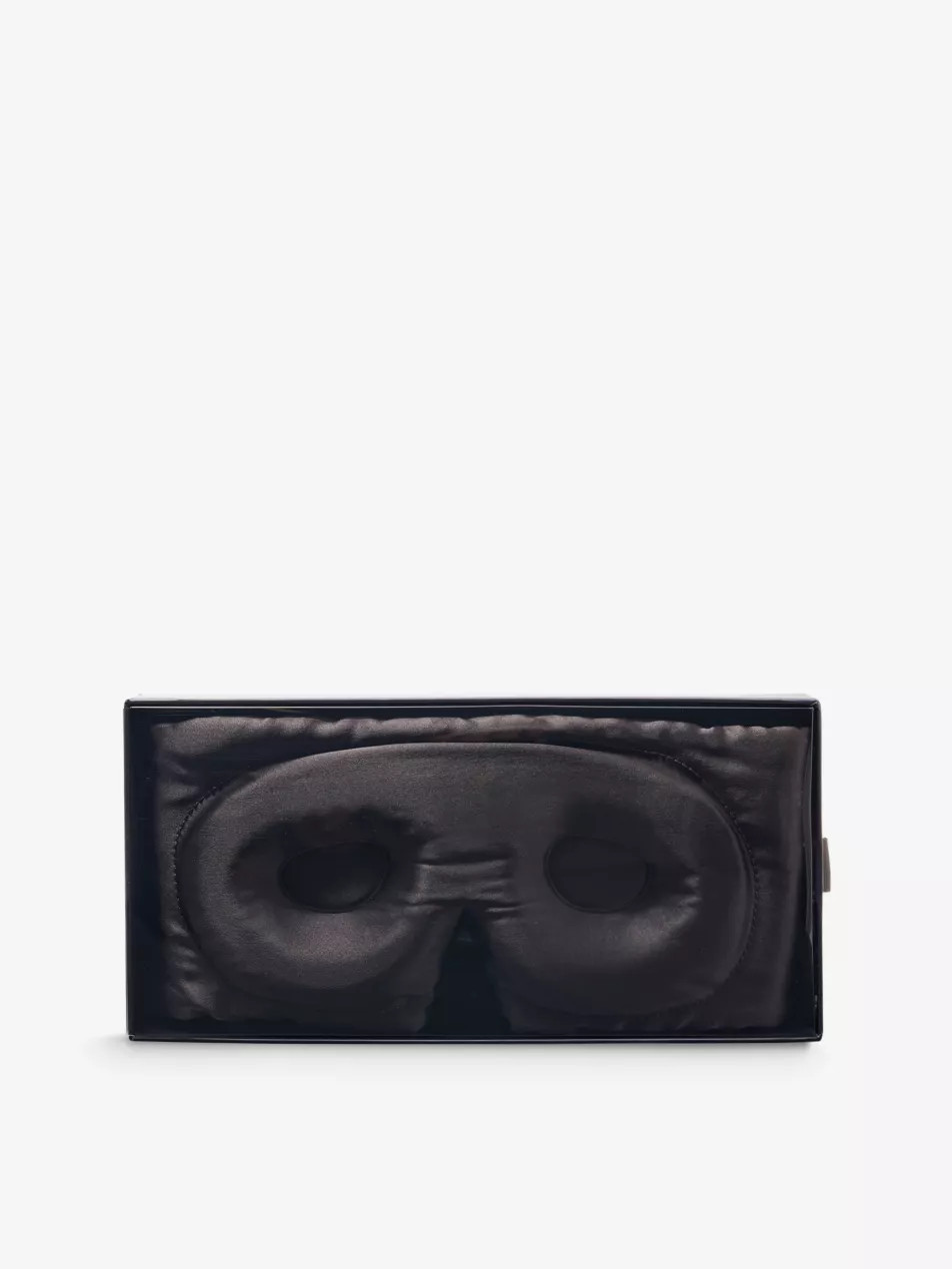 Brand-embroidered padded silk sleep mask | Selfridges