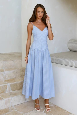 Set Sail In Style Maxi Dress Blue | Hello Molly (US)