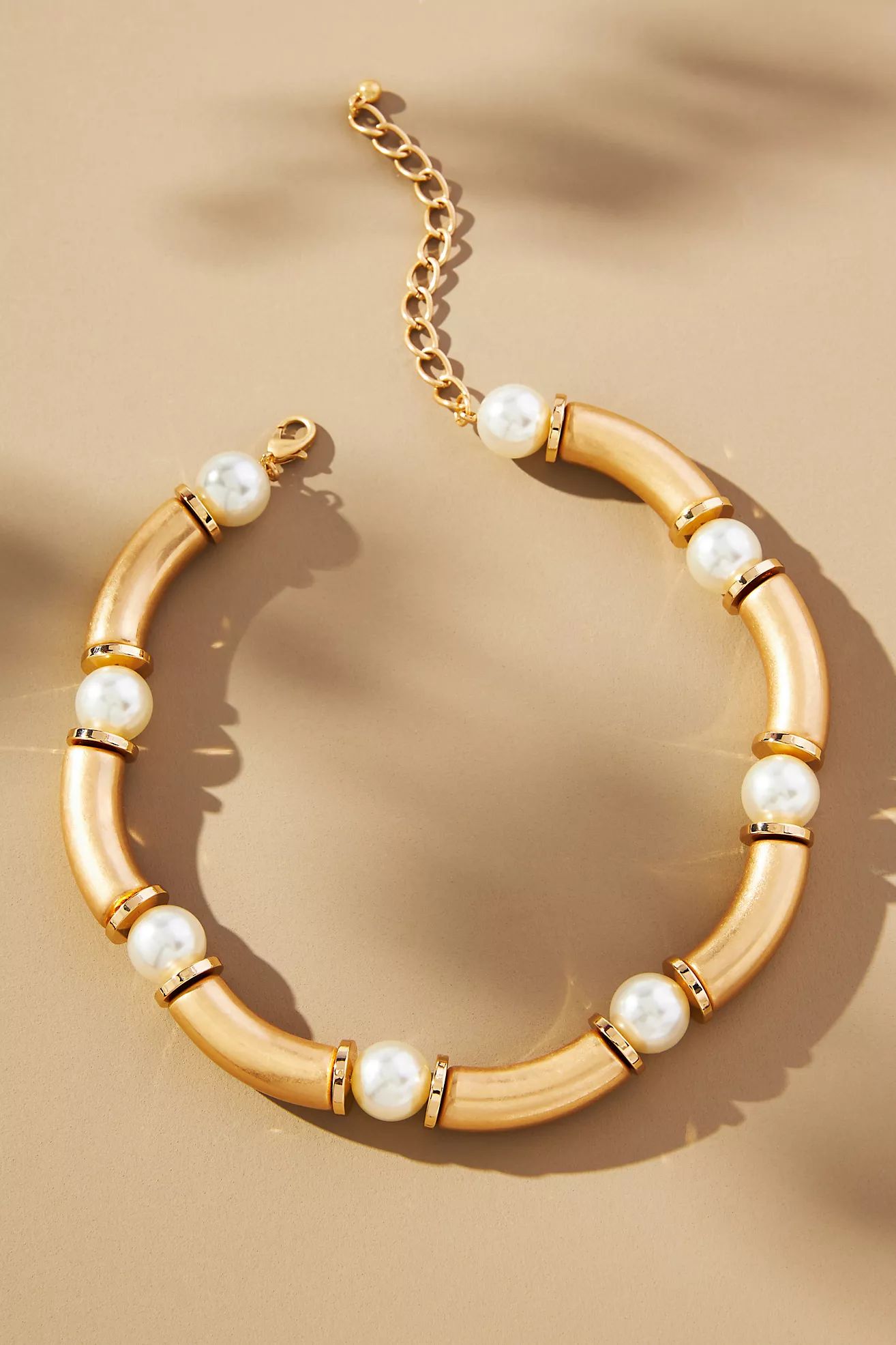 Mixed Metal Chunky Beaded Necklace | Anthropologie (US)