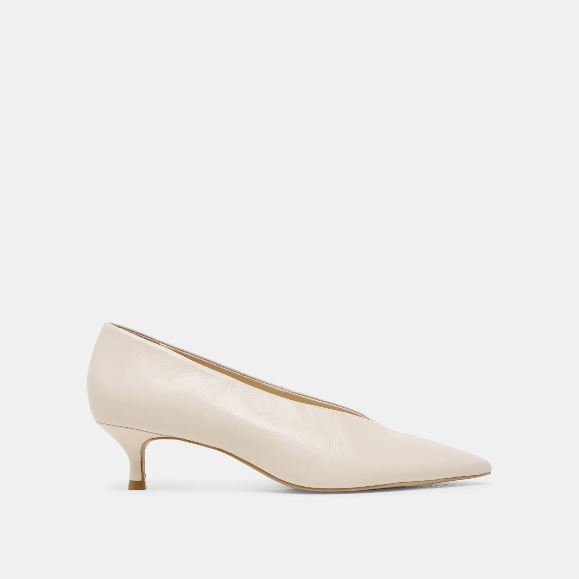 ALWYN HEELS BONE CRINKLE PATENT | DolceVita.com