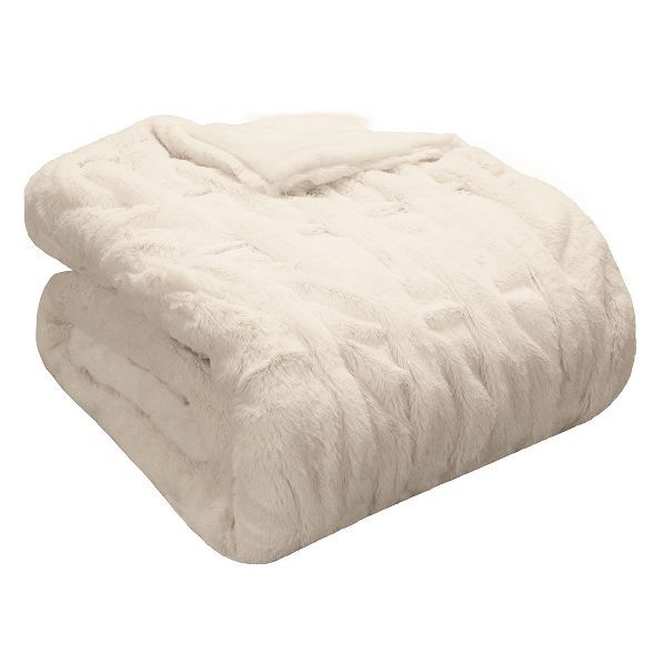 Ruched Faux Fur Throw 50"x60" | Target