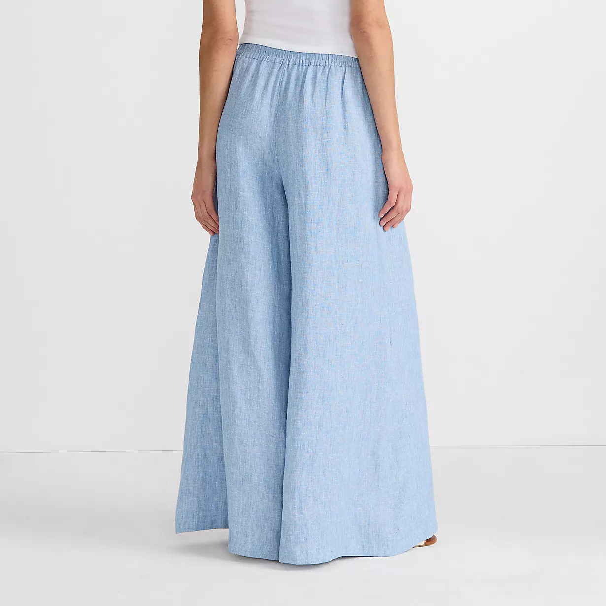 Women's Linen High Rise Palazzo Pants - Set Bottom | Lands' End (US)