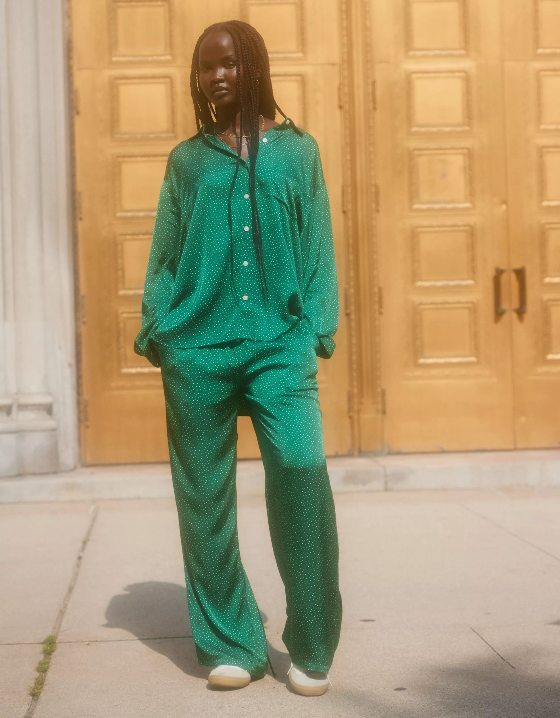 Aerie Off-Duty Satin Trouser PJ | Aerie